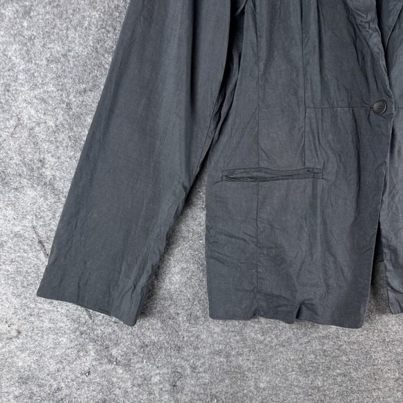 EILEEN FISHER Jacket Womens 16W Gray Linen Blazer Button Front Pockets - Picture 2 of 14
